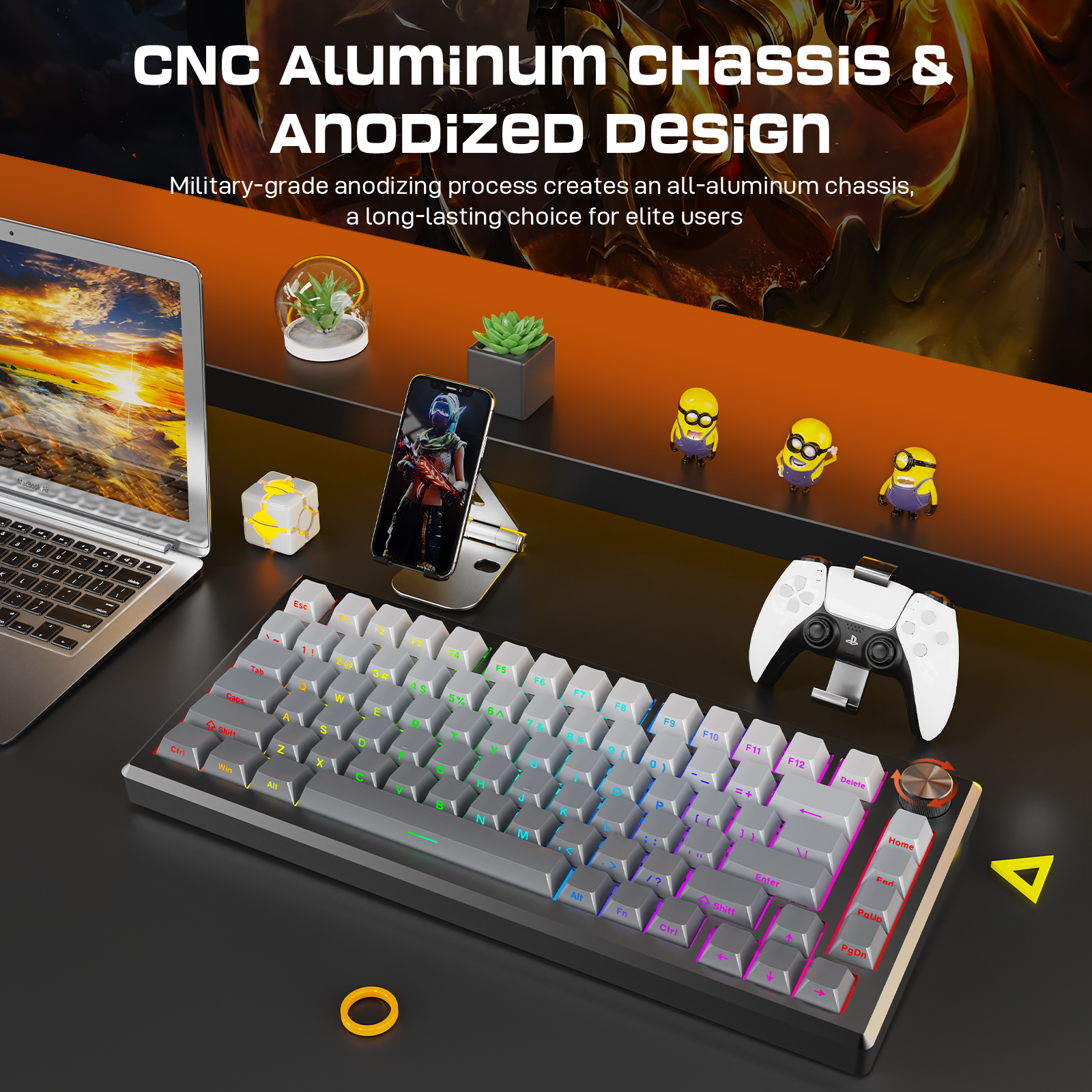 Redragon K732SP-RGB-PRO Gaming Keyboard On Desktop Setup