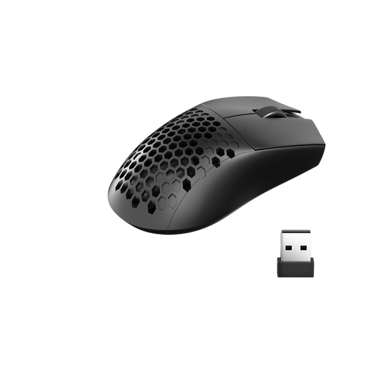 Redragon M725-Lit Tri-Mode Black Gaming Mouse with Honeycomb Design and USB Receiver