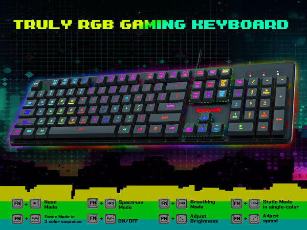 Redragon S107-BA Gaming Keyboard & Mice Combo Wired - Black