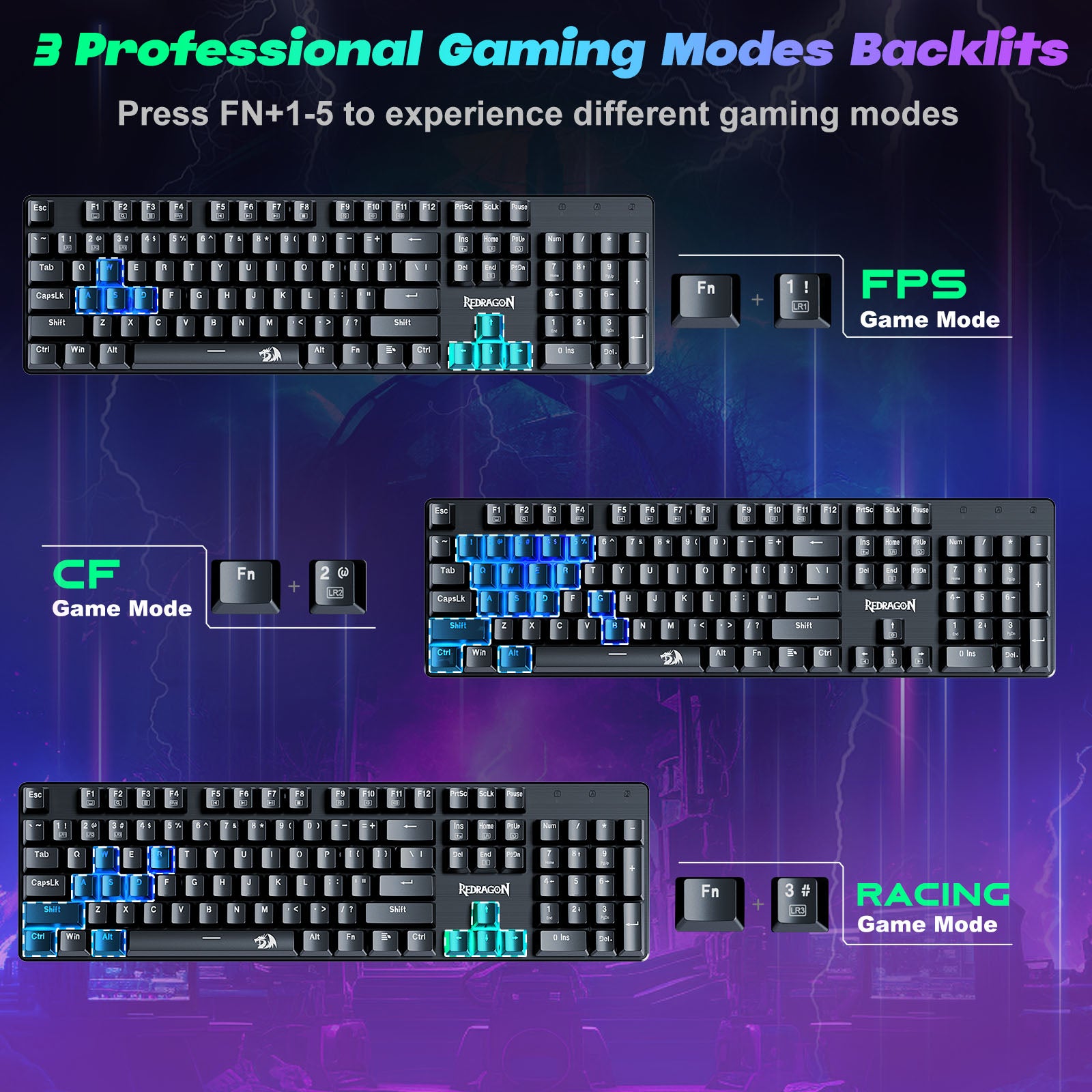 Redragon K671 104-Key Rainbow Backlight Mechanical keyboard