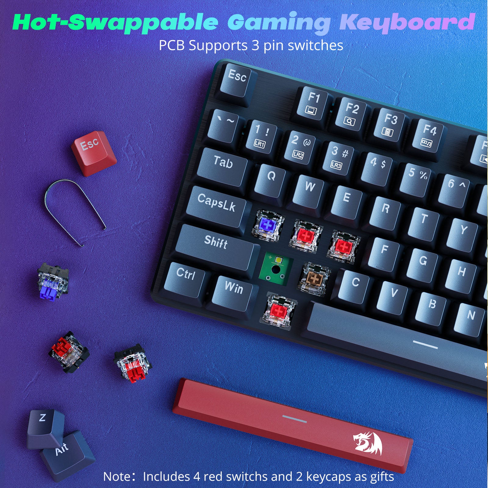 Redragon K671 104-Key Rainbow Backlight Mechanical keyboard