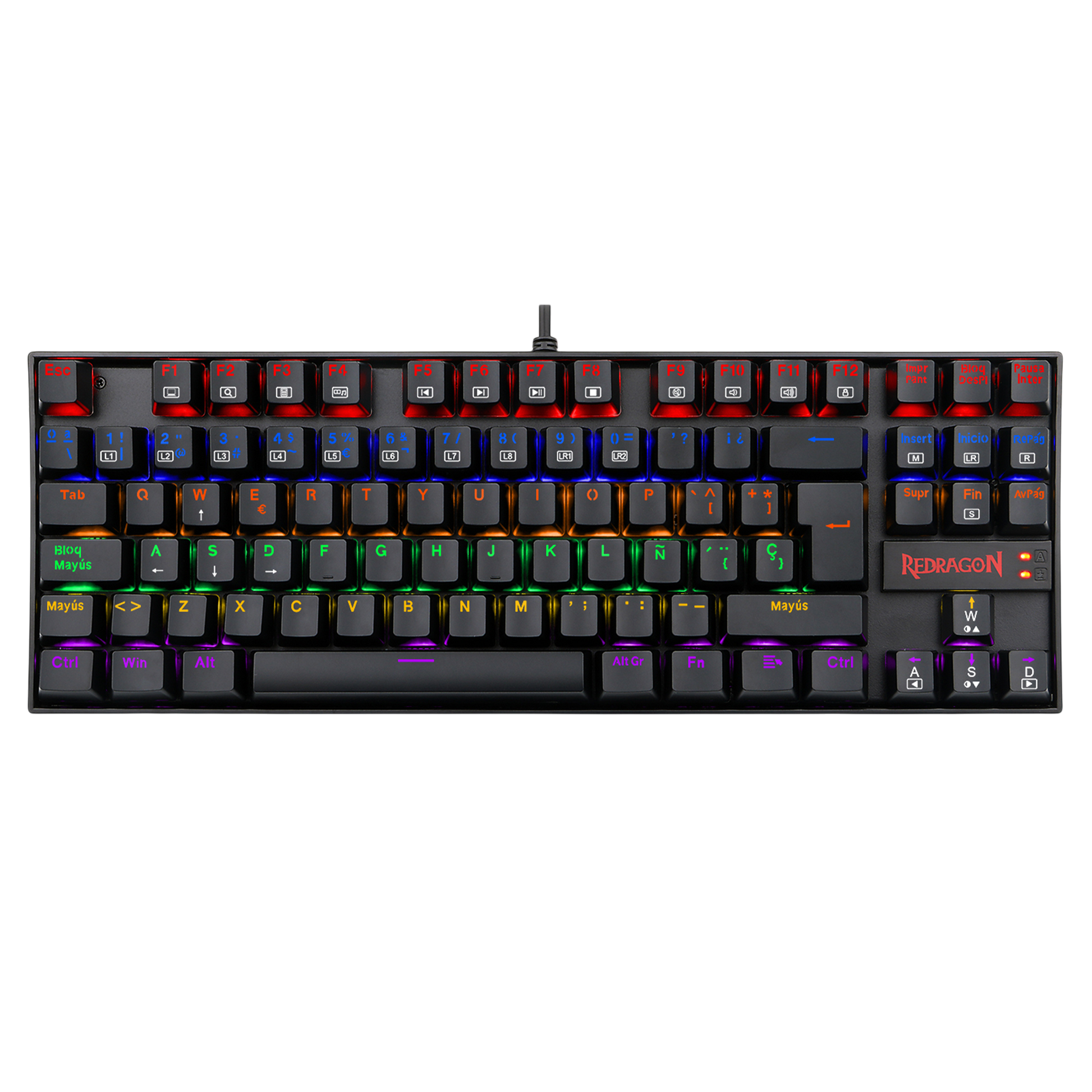 Redragon K552-KR-ES Rainbow Backlight TKL Mechanical Gaming Keyboard