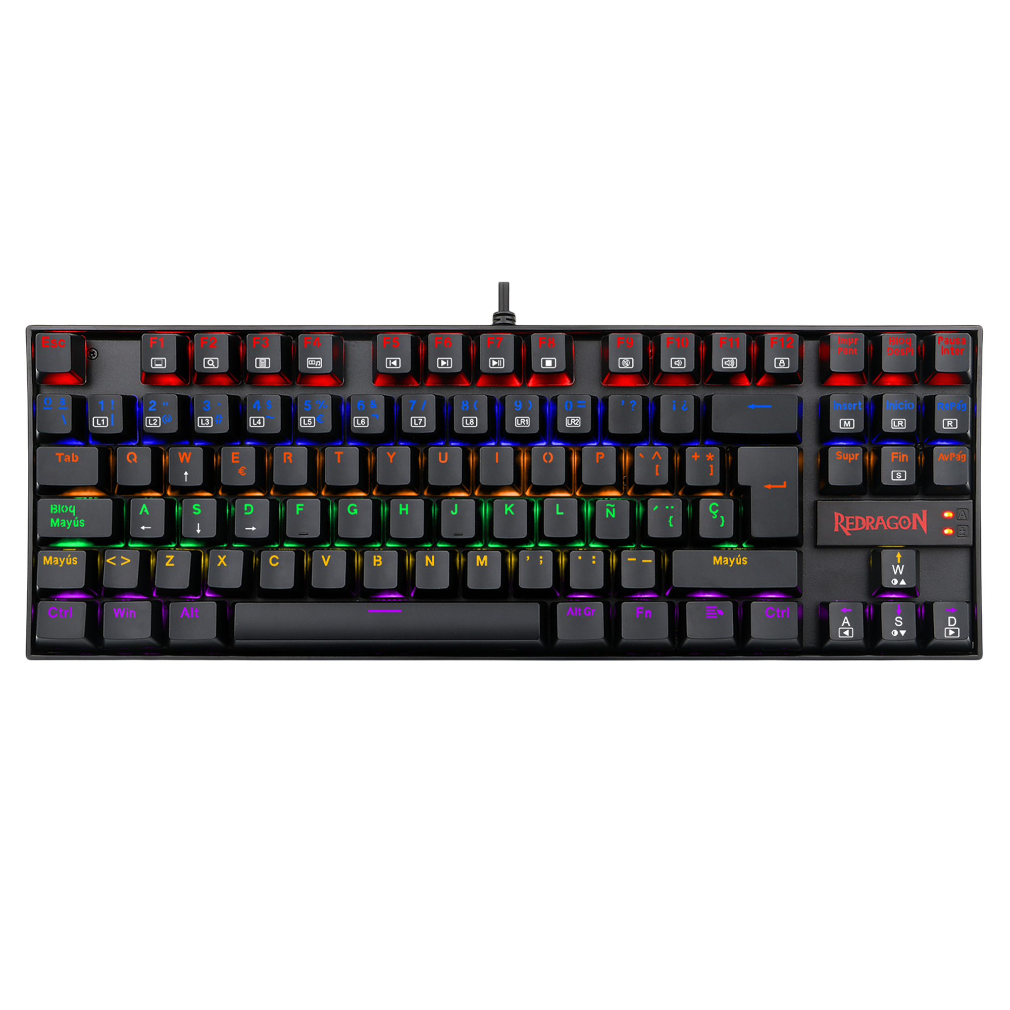 Redragon K552-KR-ES Rainbow Backlight TKL Mechanical Gaming Keyboard