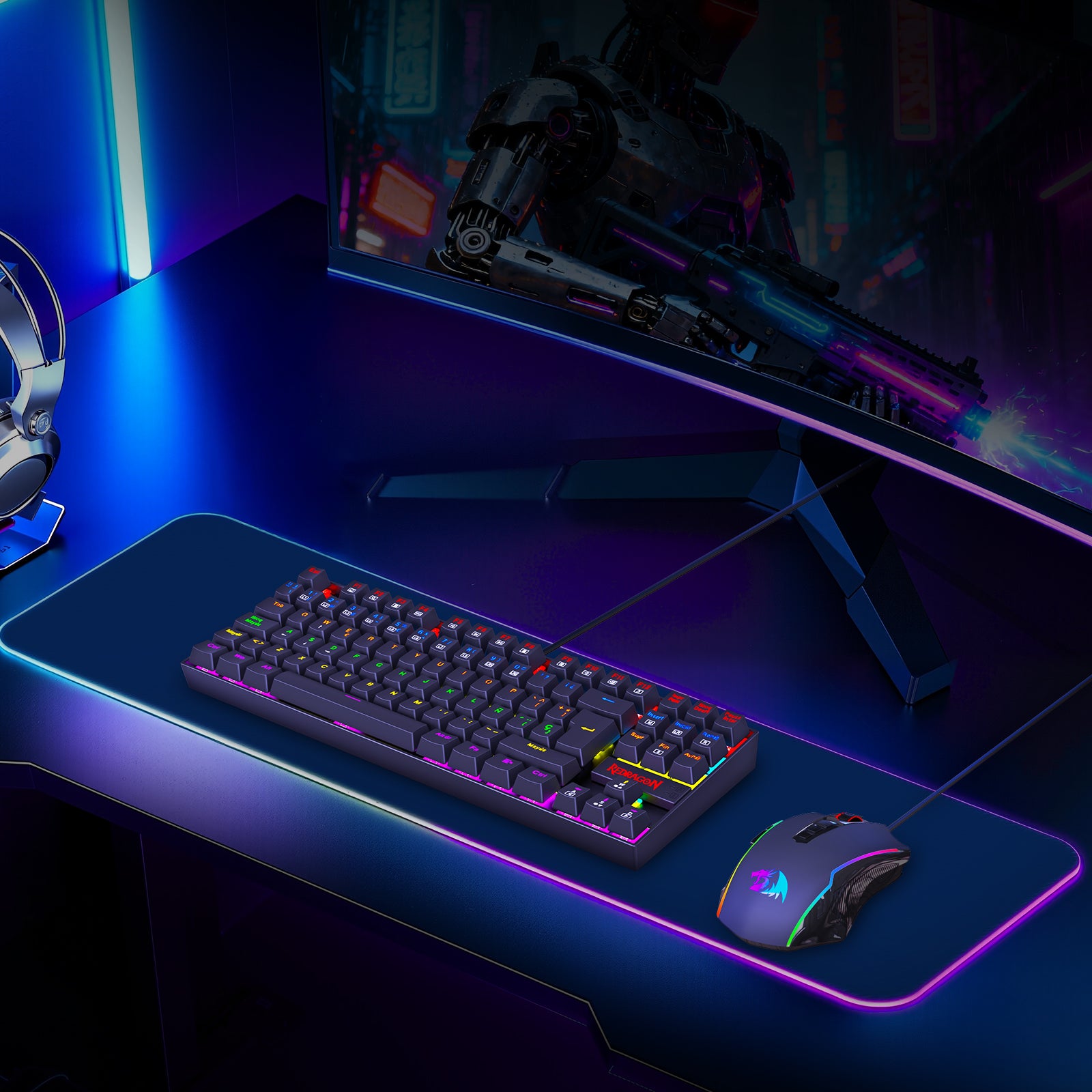Redragon K552-KR-ES Rainbow Backlight TKL Mechanical Gaming Keyboard