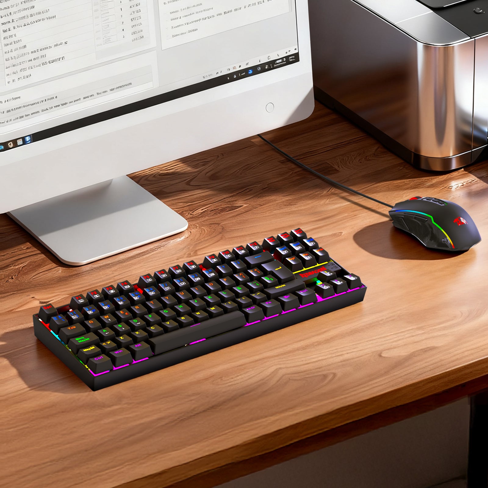 Redragon K552-KR-ES Rainbow Backlight TKL Mechanical Gaming Keyboard