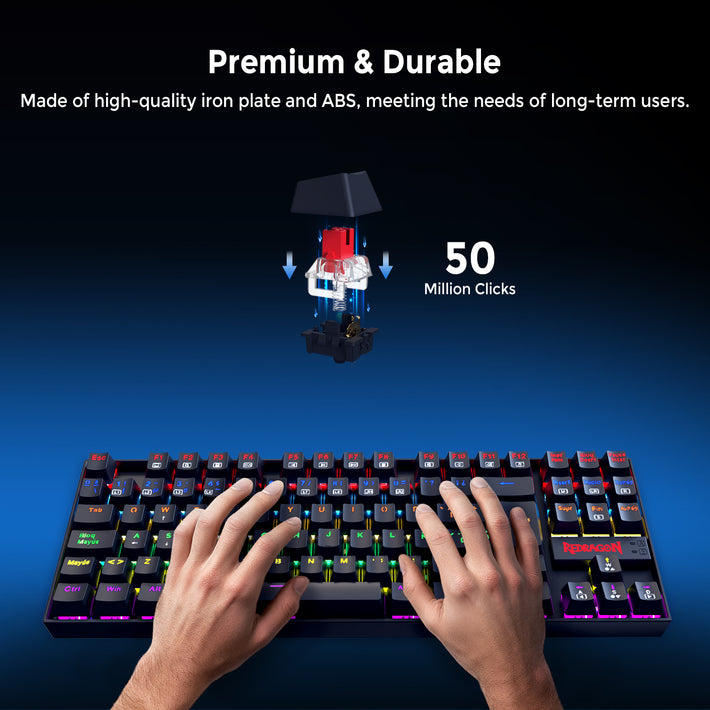 Redragon K552-KR-ES Rainbow Backlight TKL Mechanical Gaming Keyboard