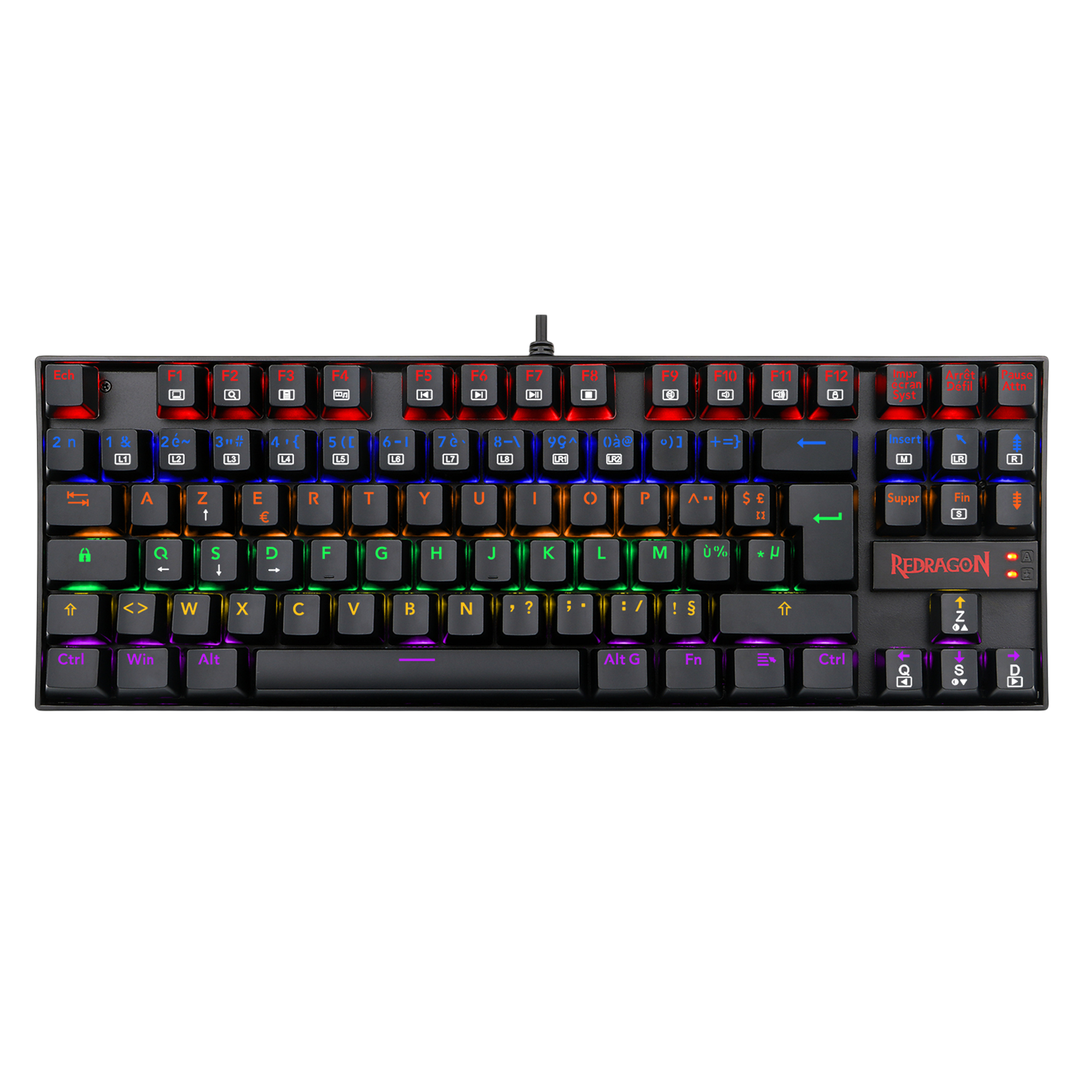 Redragon K552-KR-FR Rainbow Backlight TKL Mechanical Gaming Keyboard