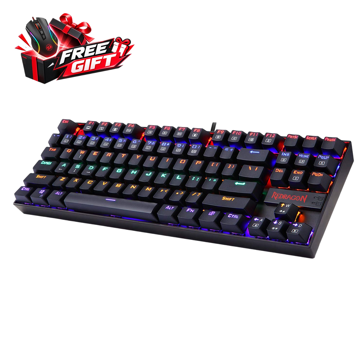 Redragon K552-KR Rainbow Backlight TKL Mechanical Gaming Keyboard US