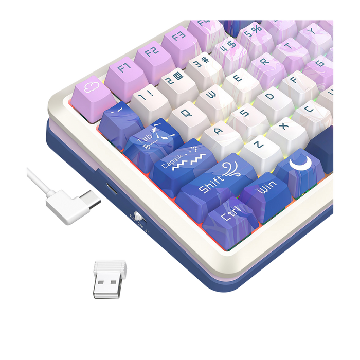 Redragon K708AK-RGB Pro Fleact Purple 75% LCD Mechanical Keyboard