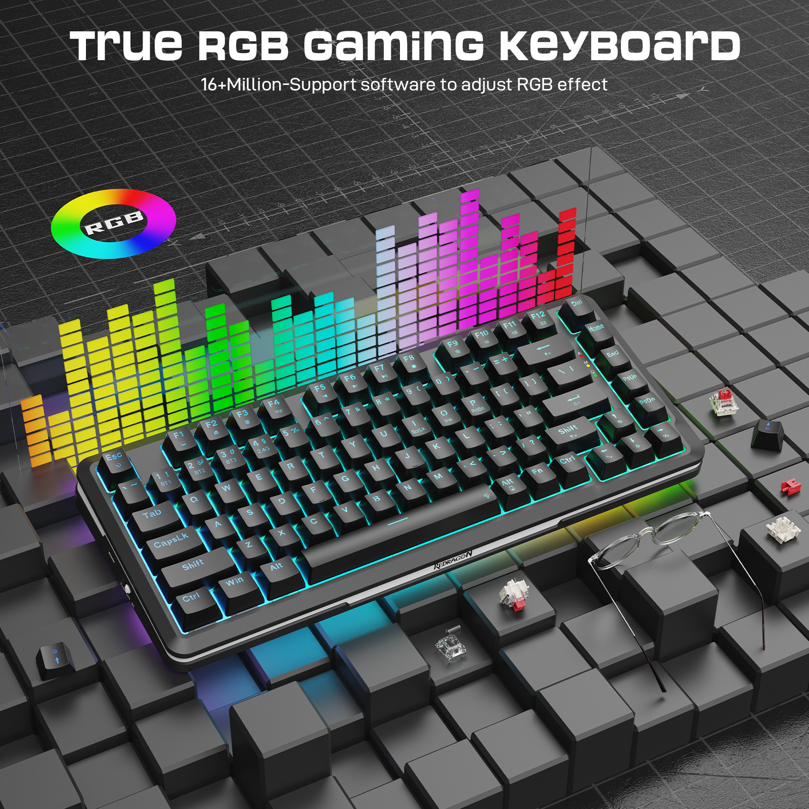 Redragon K713-RGB-PRO TKL Mechanical Keyboard