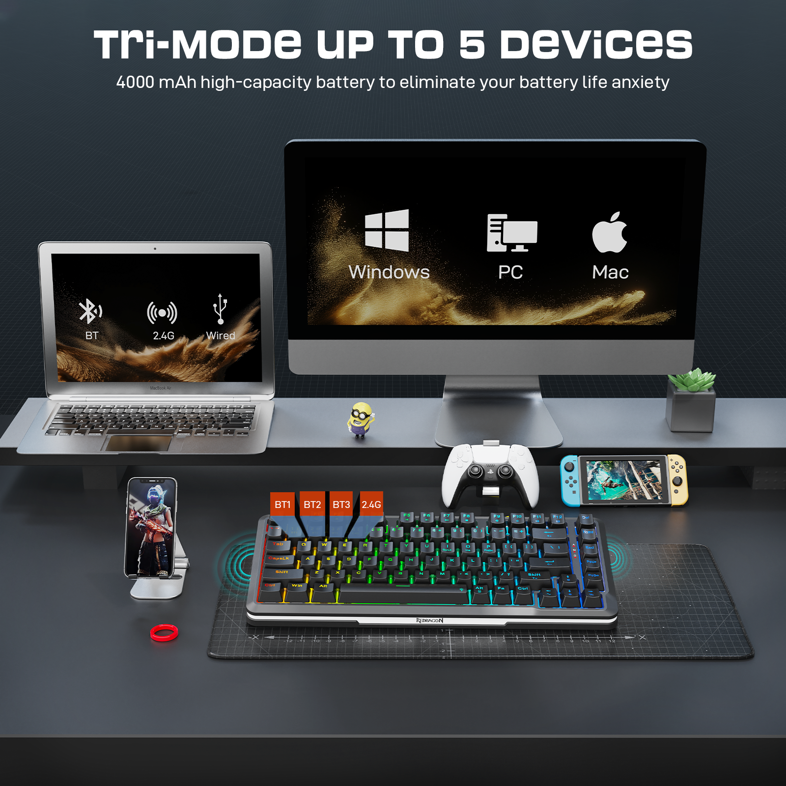 Redragon K713-RGB-PRO TKL Mechanical Keyboard