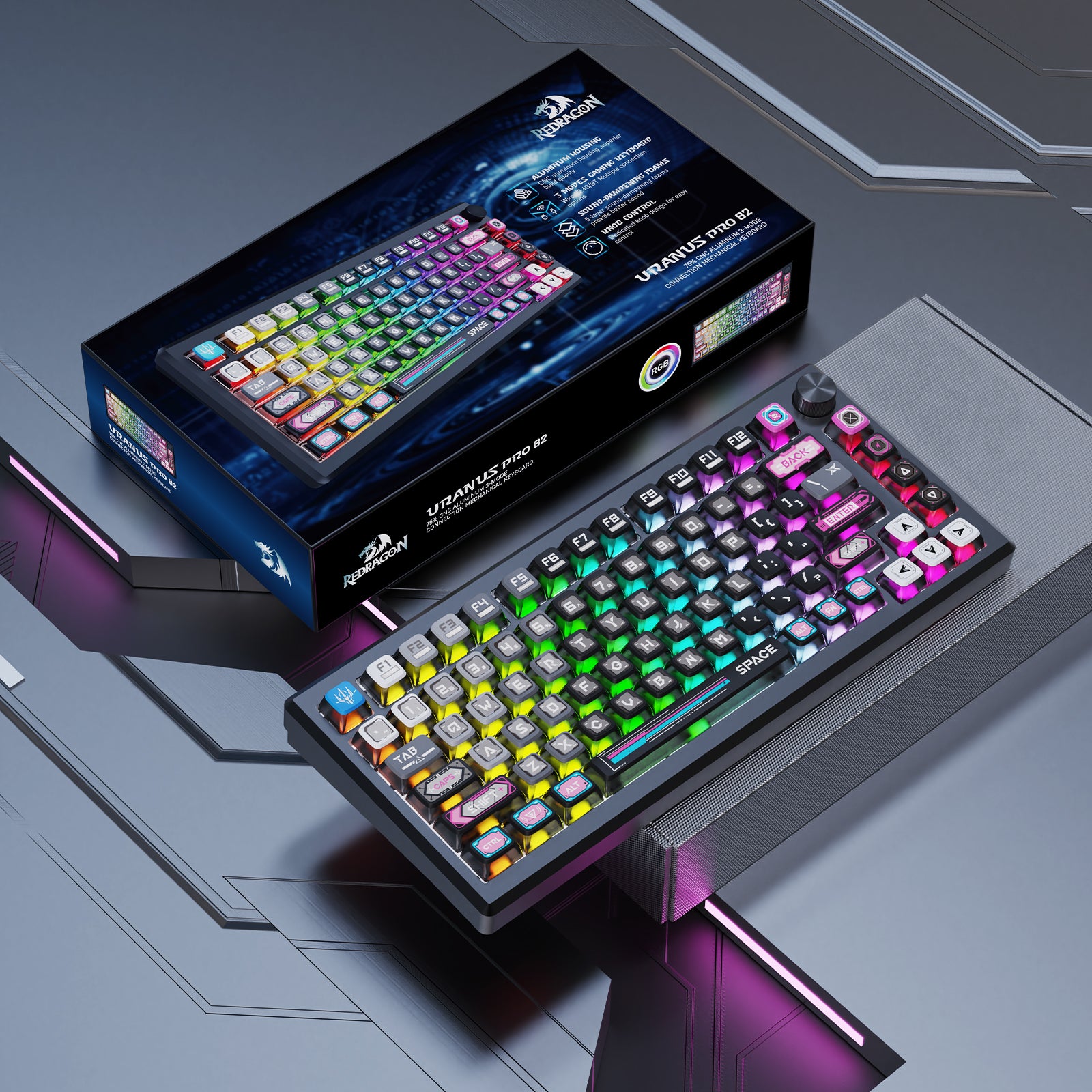 Redragon K732MC-RGB-PRO Aluminum Mechanical Gaming Keyboard