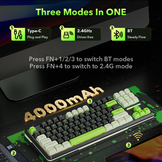Redragon K734BWG-RGB-PRO TKL Mechanical Keyboard