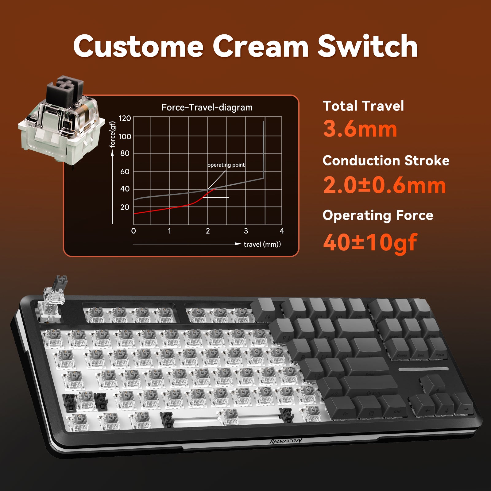 Redragon K734SP-RGB-PRO TKL Mechanical Keyboard