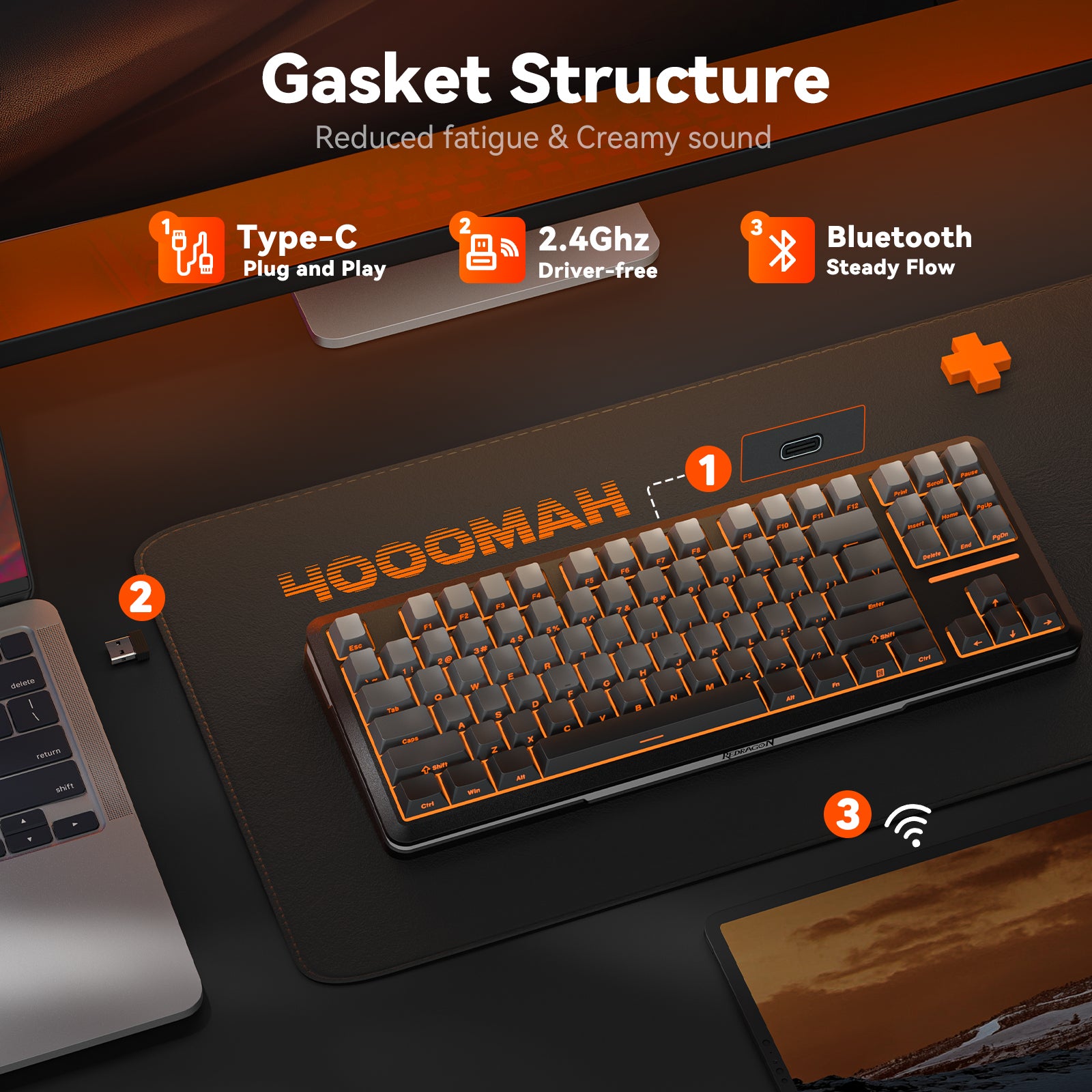 Redragon K734SP-RGB-PRO TKL Mechanical Keyboard