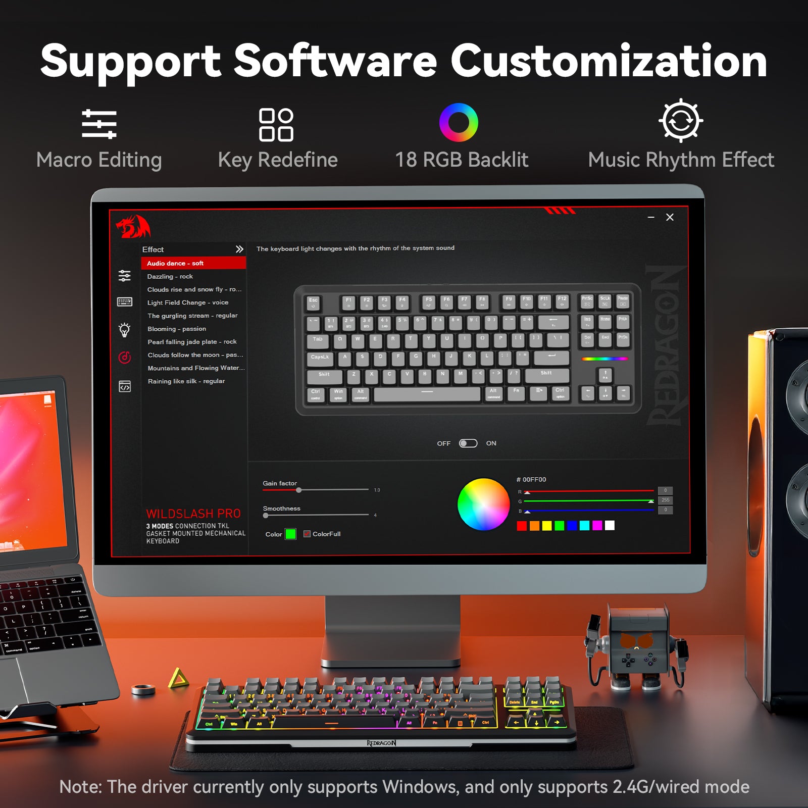 Redragon K734SP-RGB-PRO TKL Mechanical Keyboard