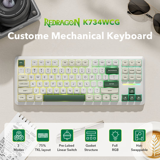 Redragon K734WCG-RGB-PRO TKL Mechanical Keyboard