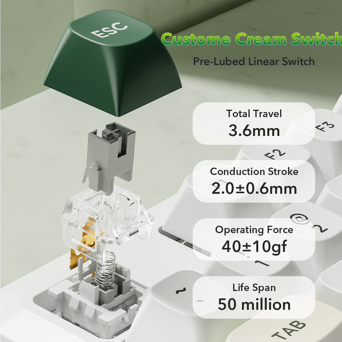 Redragon K734WCG-RGB-PRO TKL Mechanical Keyboard