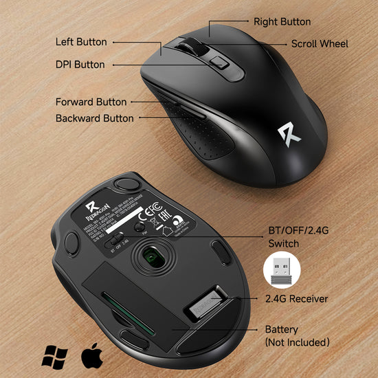 Redragon BM-4091 Wireless Mice| Dual-Mode for PC & Laptop