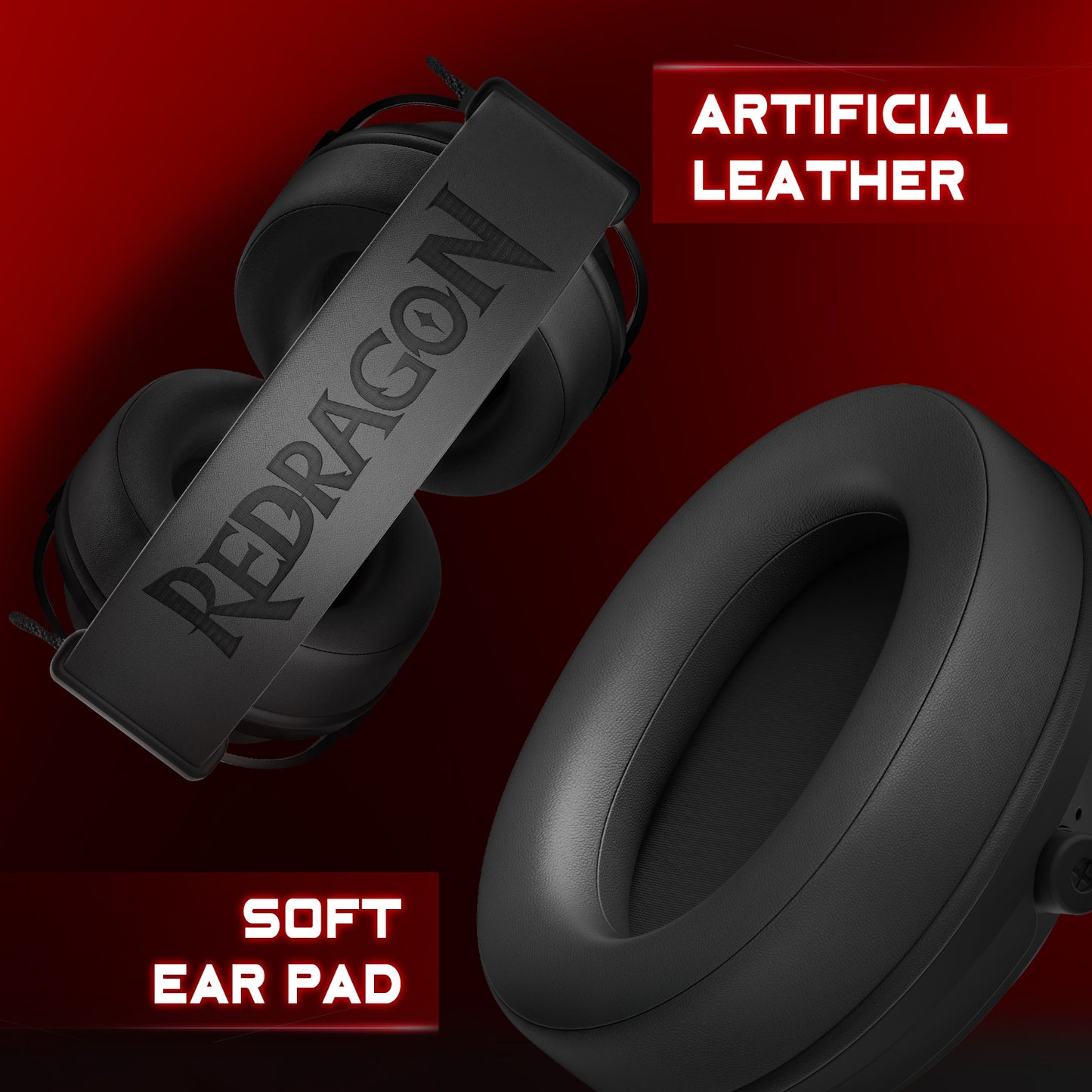 Redragon H889 Black Over Ear Spatial Sound Multi Mode Gaming Headphone