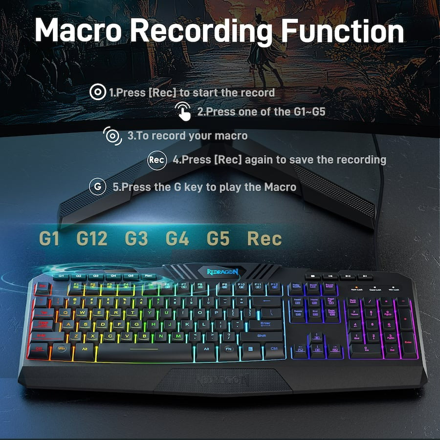 Redragon S101-4 Wired Keyboard & Mice Combo