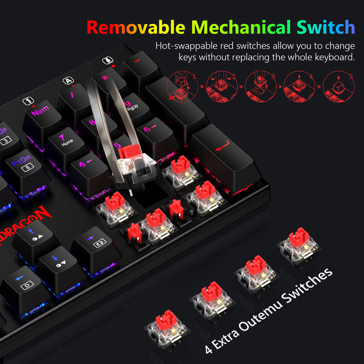 Redragon K565-RGB 104-Key Mechanical Gaming Keyboard