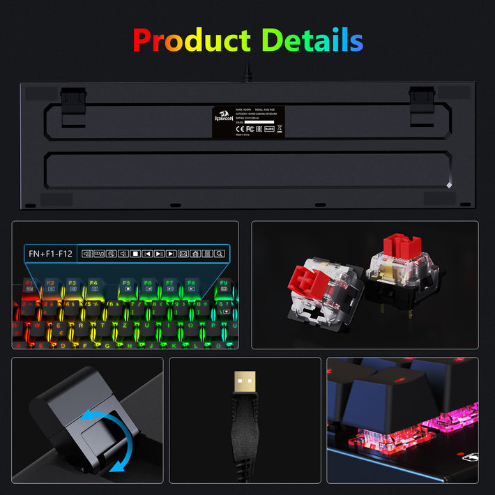 Redragon K565-RGB 105-Key RGB Mechanical Gaming Keyboard