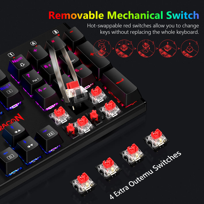 Redragon K565-RGB 105-Key RGB Mechanical Gaming Keyboard