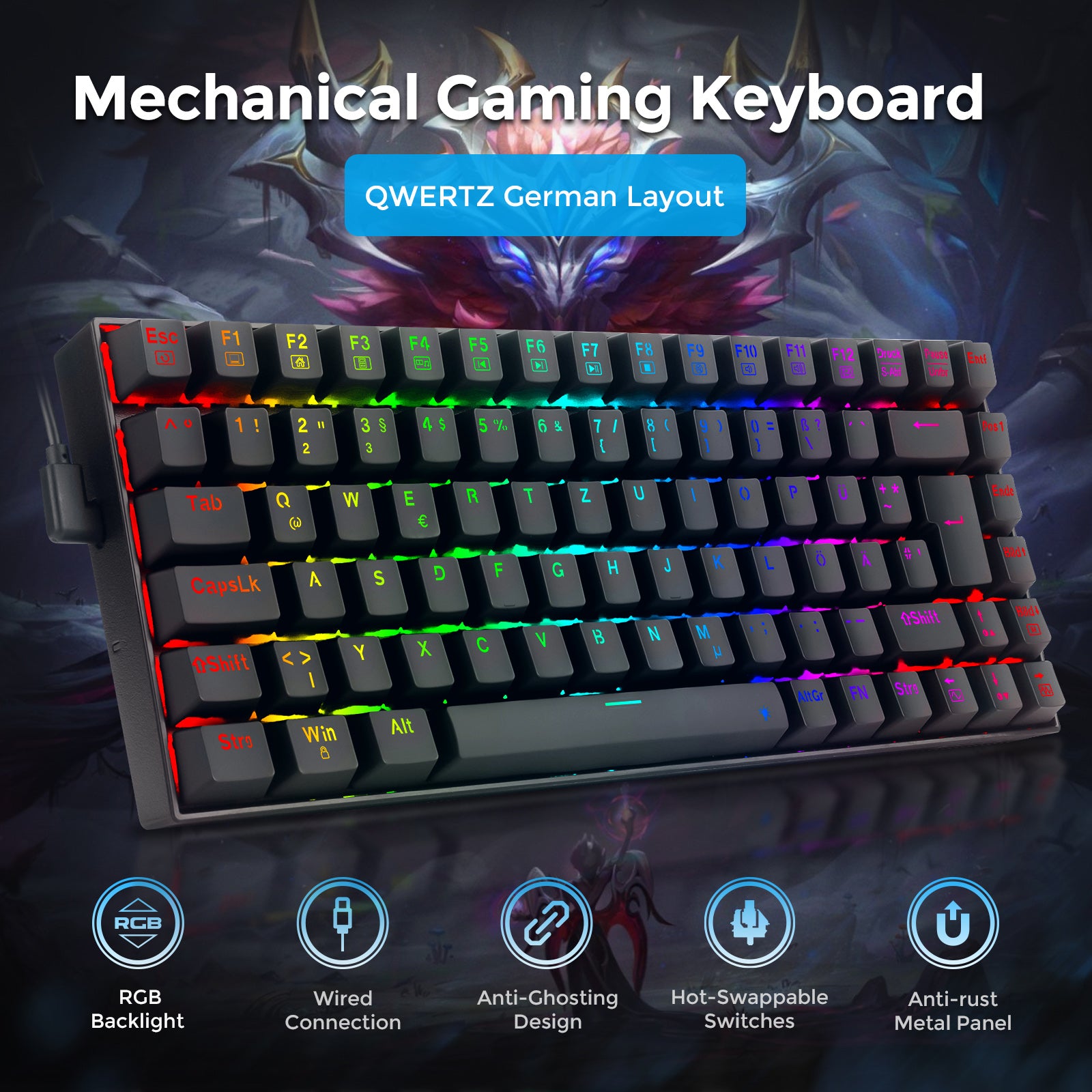 Redragon K629-RGB 84-Key RGB Mechanical Gaming Keyboard