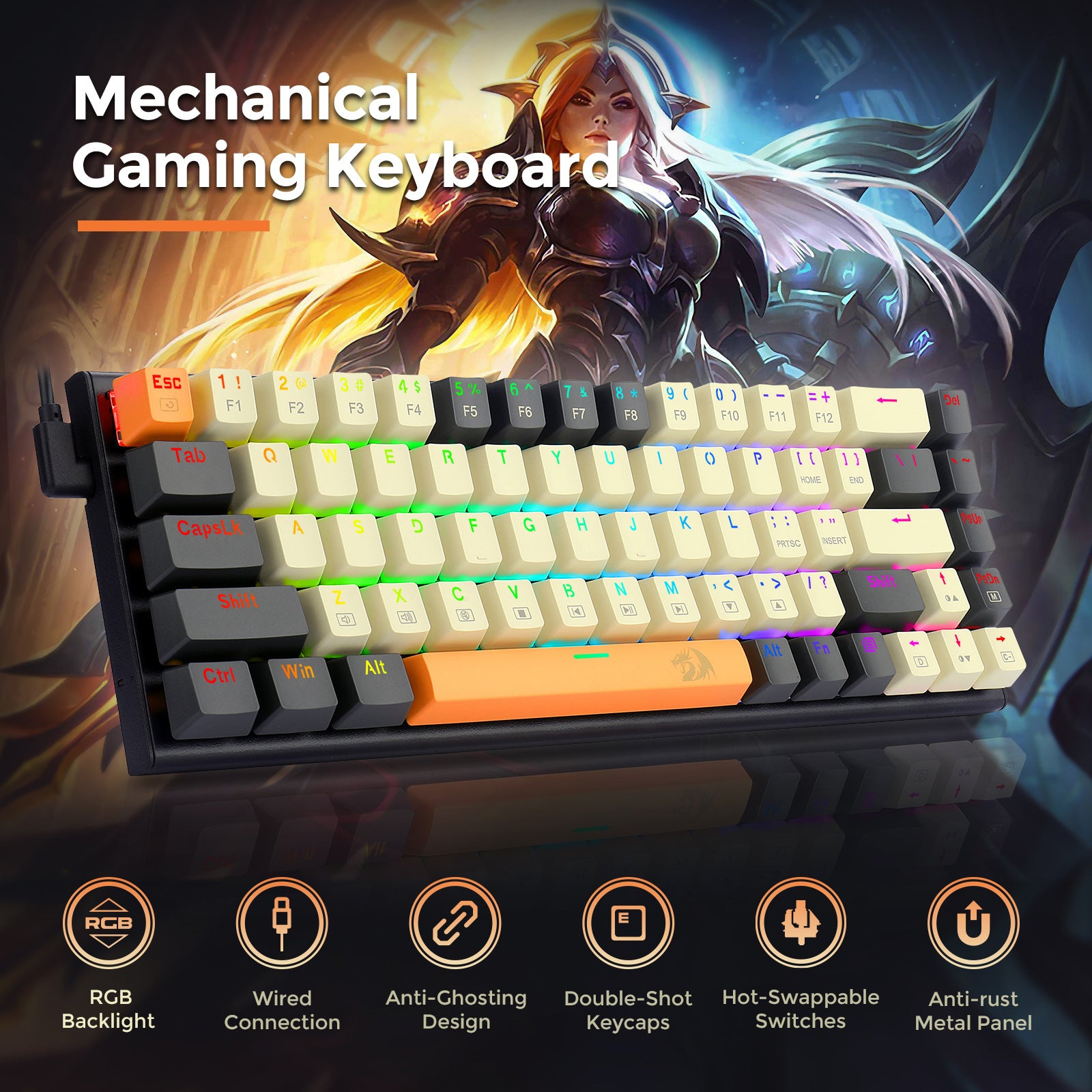 Redragon K633CGO-RGB 68-Key Mechanical Gaming Keyboard