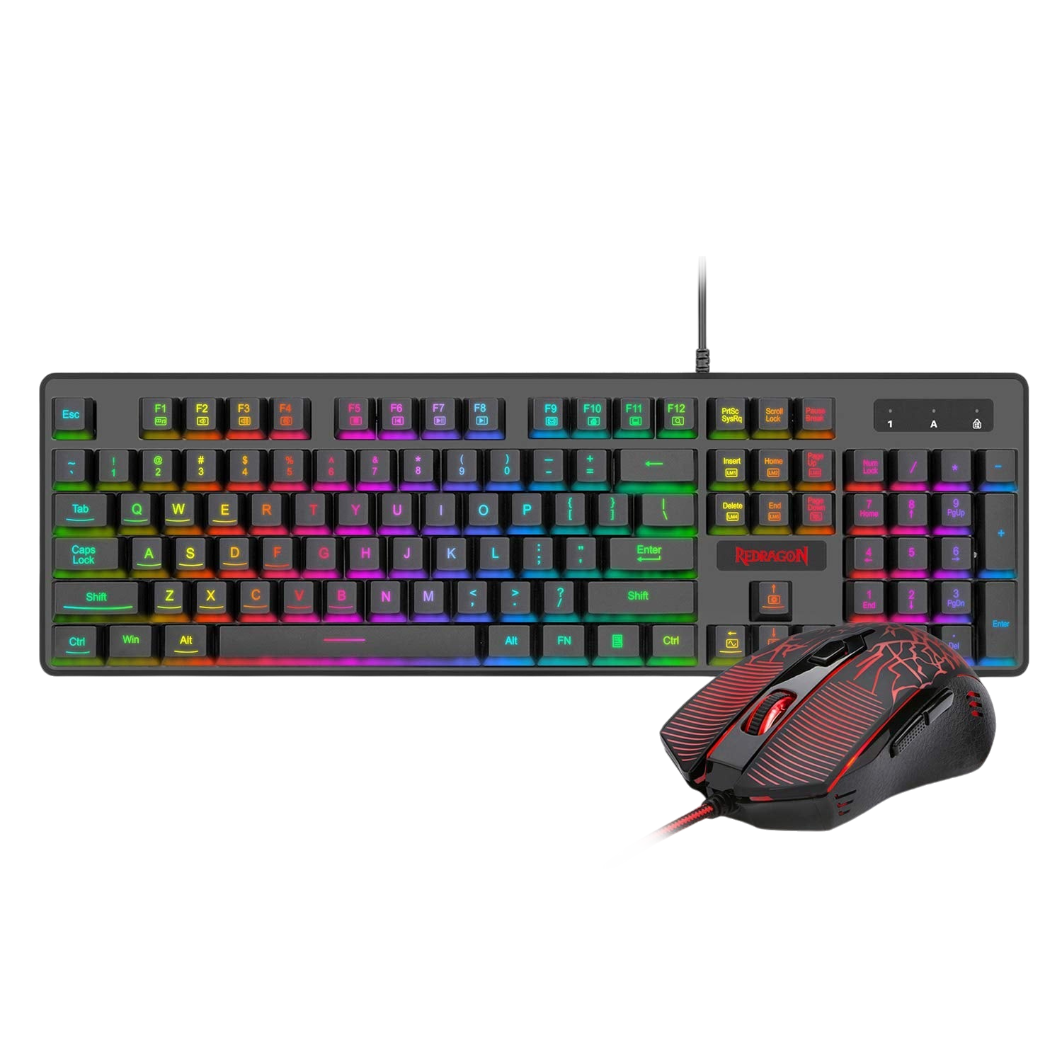 Redragon S107-BA Gaming Keyboard and Mice Combo Wired - Black