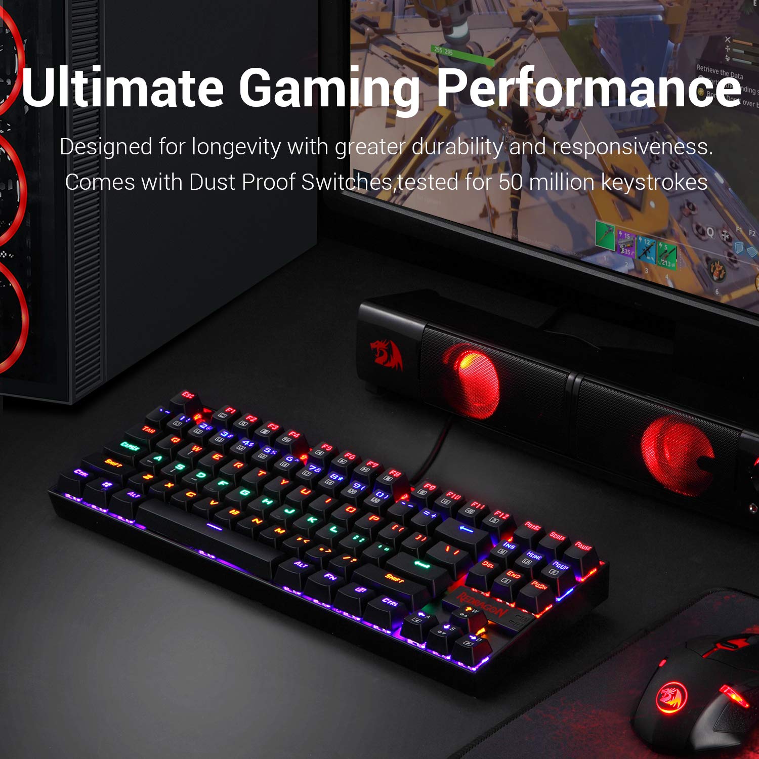 Redragon K552-KR Rainbow Backlight TKL Mechanical Gaming Keyboard